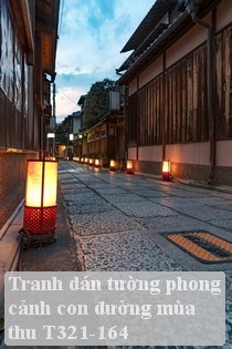 Tranh dán tường phong cảnh con đường mùa thu T321-164